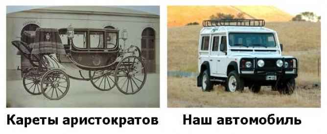 Карета и синтезированный автомобиль